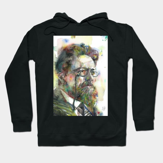 ANTON CHECHOV - watercolor portrait .5 Hoodie by lautir